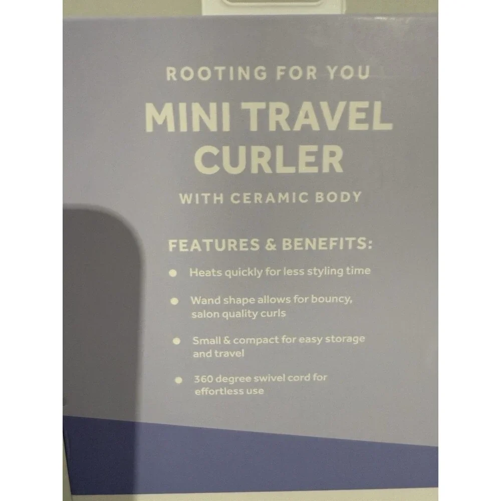 Bliss Mini Travel Curler W/Ceramic Body Small & Vera Bradley Iron Cover Set New - Picture 8 of 13